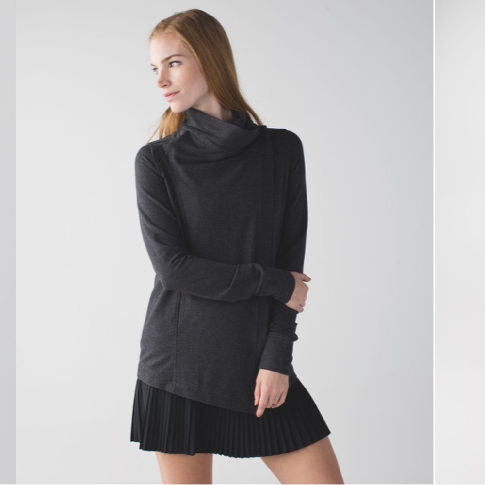 Lululemon Coast Wrap Heathered Gray Size 4 Cardigan Sweater